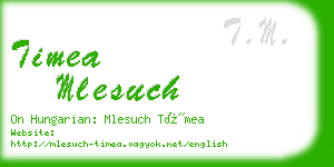 timea mlesuch business card